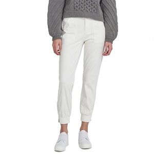 J Brand Arkin Zip Ankle White Joggers